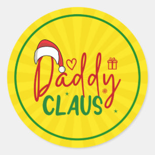Daddy Claus Custom Christmas Design-60094 Classic Round Sticker
