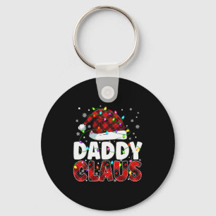 Daddy Claus Merry Christmas Santa Hat Family Match Key Ring