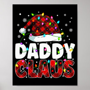 Daddy Claus Merry Christmas Santa Hat Family Match Poster