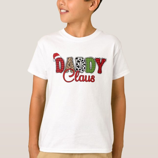 Daddy Claus Plaid Design  T-Shirt (Front)