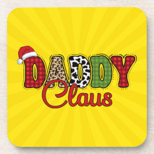 Daddy Claus Plaid Pattern-60095 Coaster
