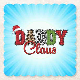 Daddy Claus Plaid Pattern-60095 Paper Coaster