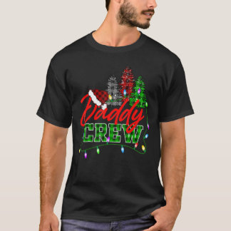 Daddy Crew Tree Buffalo Plaid Matching Family Chri T-Shirt