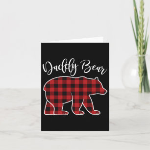 Daddy Dad Bear Pajama Red Buffalo Xmas Family Chri Card