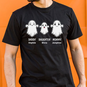Daddy Daughter And Mummy 3 Person Ghost Family T-Shirt