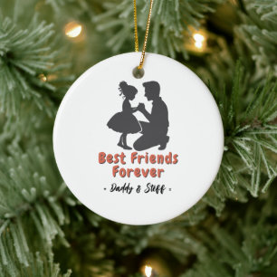Daddy-Daughter Best Friend Forever - Custom Name 2 Ceramic Tree Decoration