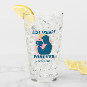 Daddy-Daughter Best Friend Forever - Custom Name 5 Glass