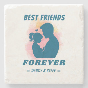 Daddy-Daughter Best Friend Forever - Custom Name 5 Stone Coaster