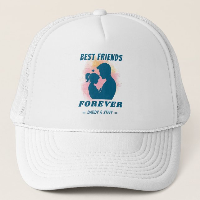 Daddy-Daughter Best Friend Forever - Custom Name 5 Trucker Hat (Front)