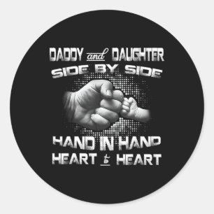 Daddy Daughter Fist Bump Matching Father&# s Day  Classic Round Sticker