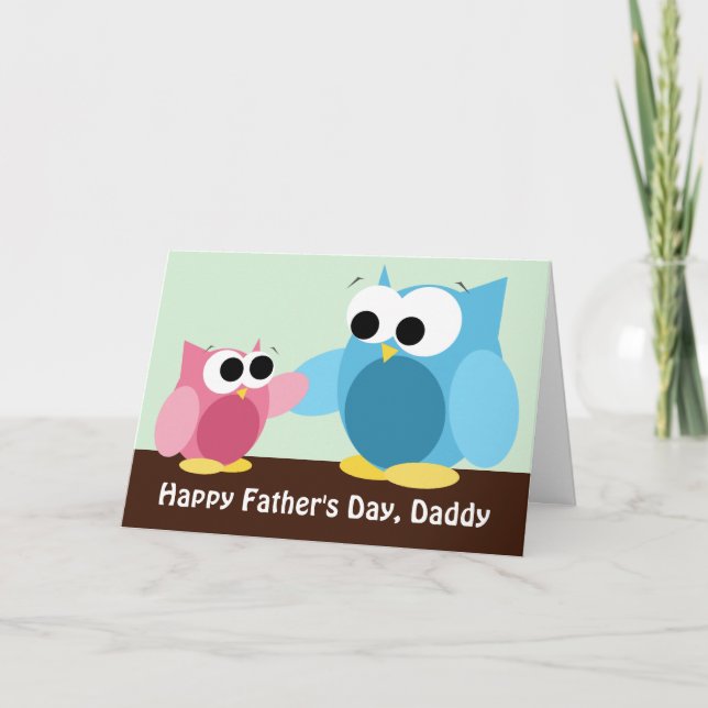 Daddy & Daughter Owls - Father's Day Card (Front)
