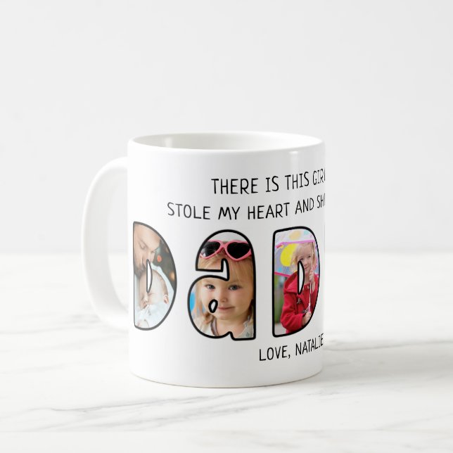 DADDY Daughter Saying 5 Photo Collage Coffee Mug (Front Left)