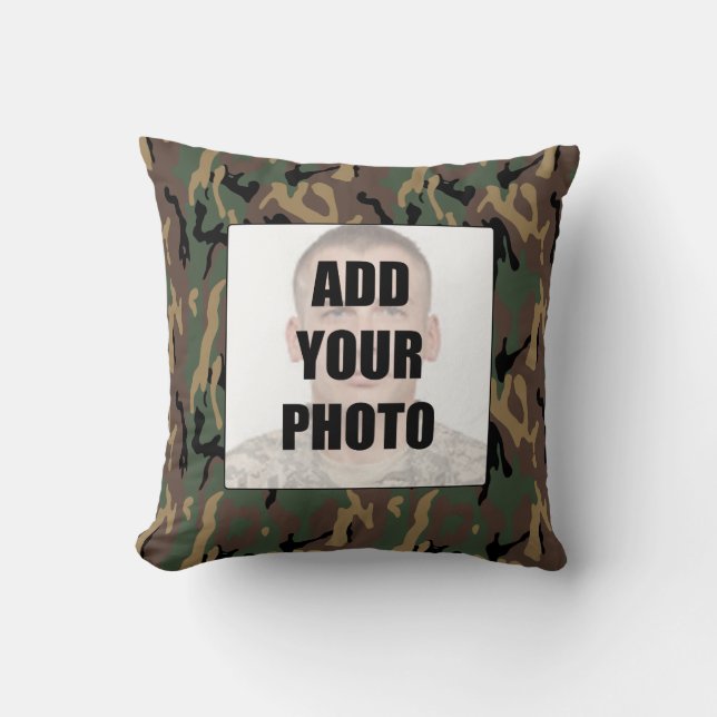 Daddy Deployment Photo Pillow - Chip Camo (Front)