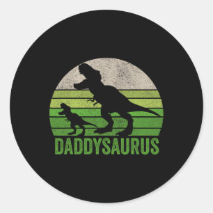 Daddy Dinosaur Daddy Funny Fathers Day Gift Classic Round Sticker