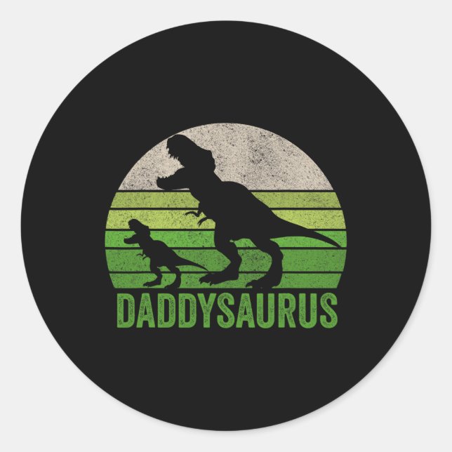 Daddy Dinosaur Daddy Funny Fathers Day Gift  Classic Round Sticker (Front)