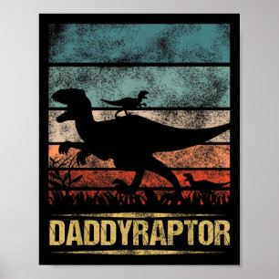 Daddy Dinosaur Daddyraptor 2 Kids Fathers Day For  Poster