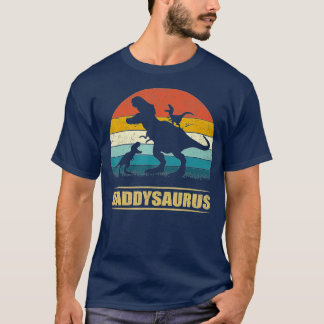 Daddy Dinosaur Daddysaurus 2 kids Fathers Day Gift T-Shirt