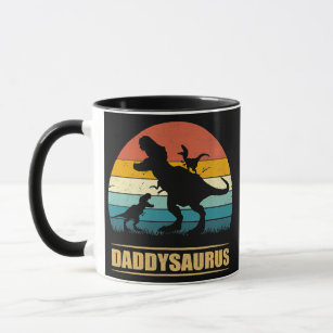 Daddy Dinosaur Daddysaurus 2 Kids Father's Day Mug