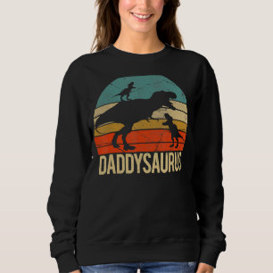 Daddy Dinosaur Daddysaurus 2 Two Kids Christmas Fo Sweatshirt