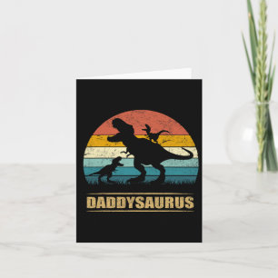 Daddy Dinosaur Daddysaurus 2 Two Kids Funny Father Card