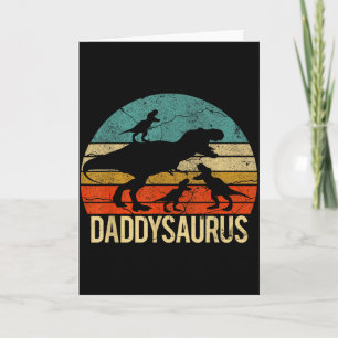 Daddy Dinosaur Daddysaurus 3 Three Kids Xmas Chris Card