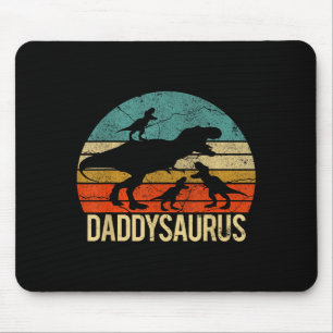 Daddy Dinosaur Daddysaurus 3 Three Kids Xmas Chris Mouse Pad