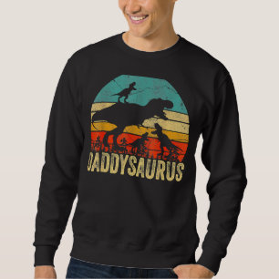 Daddy Dinosaur Daddysaurus 3 Two Kids Christmas Fa Sweatshirt