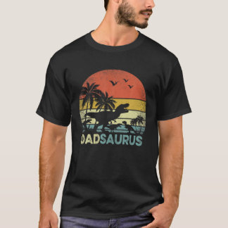 Daddy Dinosaur Dadsaurus 3 Three Kids Father's Day T-Shirt