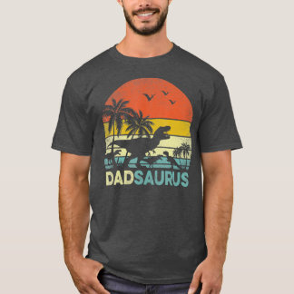 Daddy Dinosaur Dadsaurus 3 Three kids Fathers T-Shirt