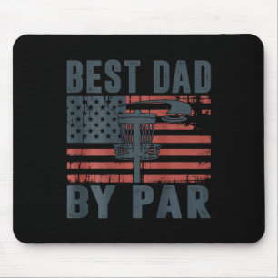 Daddy Disc Golf Best Dad By Par American Flag Us F Mouse Pad