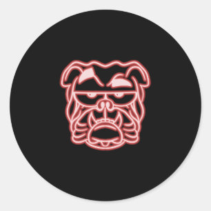 Daddy Dog Mum Dogfather Dog Lover English Bulldog Classic Round Sticker