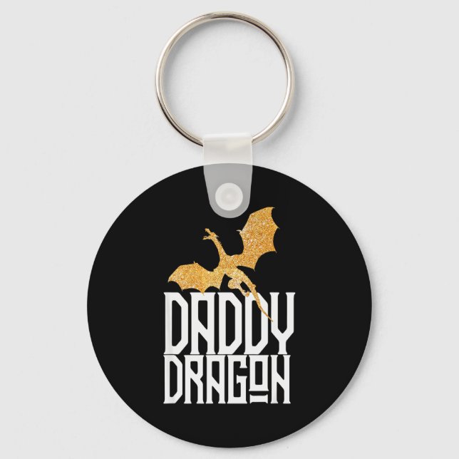 Daddy Dragon Christmas Shirt Matching Family Dad H Key Ring (Front)