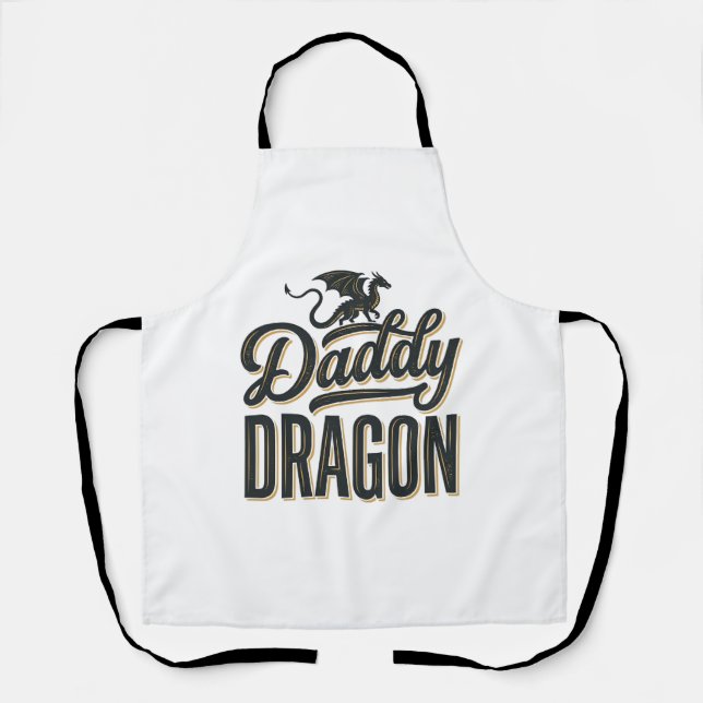 Daddy Dragon Vintage Engraving Shirt Design_1 Apron (Front)