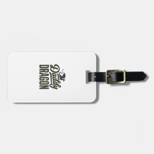 Daddy Dragon Vintage Engraving Shirt Design_1 Luggage Tag