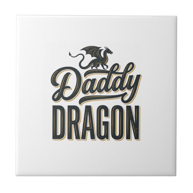 Daddy Dragon Vintage Engraving Shirt Design_1 Tile (Front)