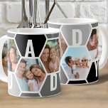 Daddy Editable 5 Photo 5 Letter Honeycomb Coffee Mug<br><div class="desc">Honeycomb coffee mug, personalised with 5 of your favourite photos and printed with a 5 letter name, such as DADDY. The design features a honeycomb photo collage in monochrome colour palette of black and grey. If you want to change the colours, click "customise further" and click each hexagon that you...</div>