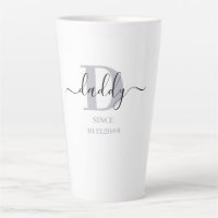 Daddy Elegant Script Dad Monogram Silver Grey