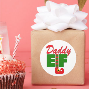 Daddy Elf  Classic Round Sticker
