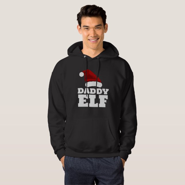 DADDY ELF DAD CHRISTMAS T-SHIRT HOODIE (Front Full)