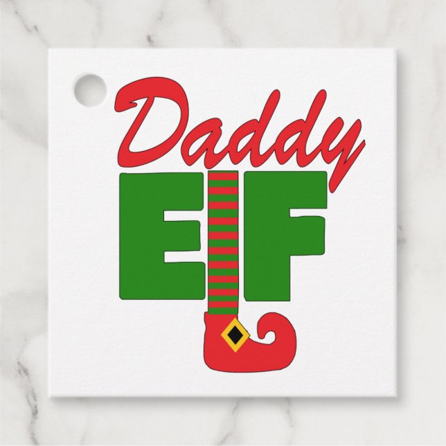 Daddy Elf  Favour Tags (Front)