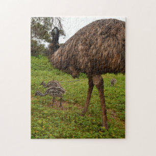 Daddy Emu Taking His Chicks For A Walk, Jigsaw Puzzle