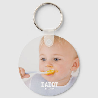 Daddy EST & photo  ,fathers day Key Ring