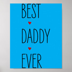 Daddy Fathers Day Birthday Matching Fun Quotes Poster
