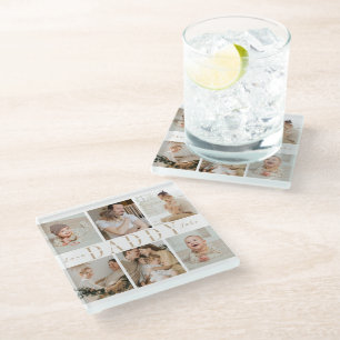 "Daddy" Fathers Day Kids Photo Collage Coaster
