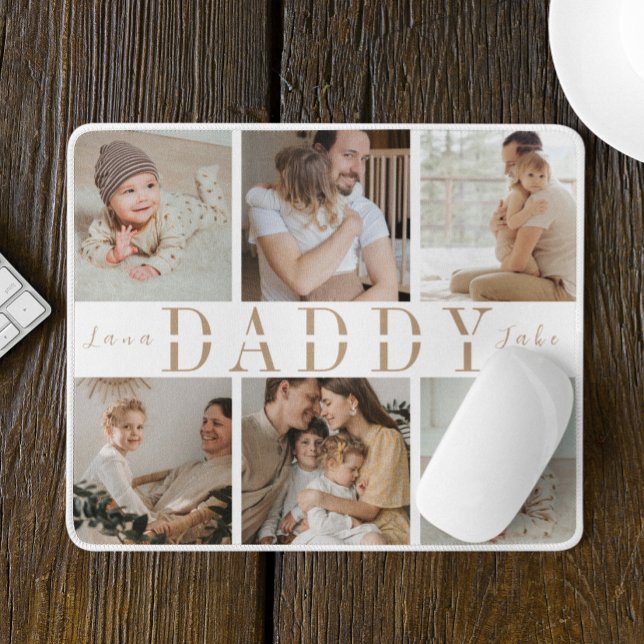 "Daddy" Fathers Day Kids Photo Collage Mouse Pad (Creator Uploaded)