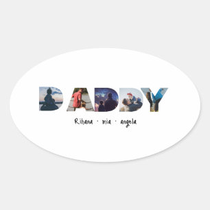 Daddy Father's day personalized photo gift Oval Sticker