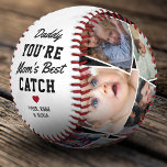 Daddy Father's Day Photo Baseball<br><div class="desc">Give the gift of love this Father's Day with our unique baseball gift, specially designed to warm dad's heart. A cute message saying "daddy you're mum's best catch", a red heart design, and your kids' names - all perfectly crafted onto a baseball, ready to steal the show! Sweeten the deal...</div>