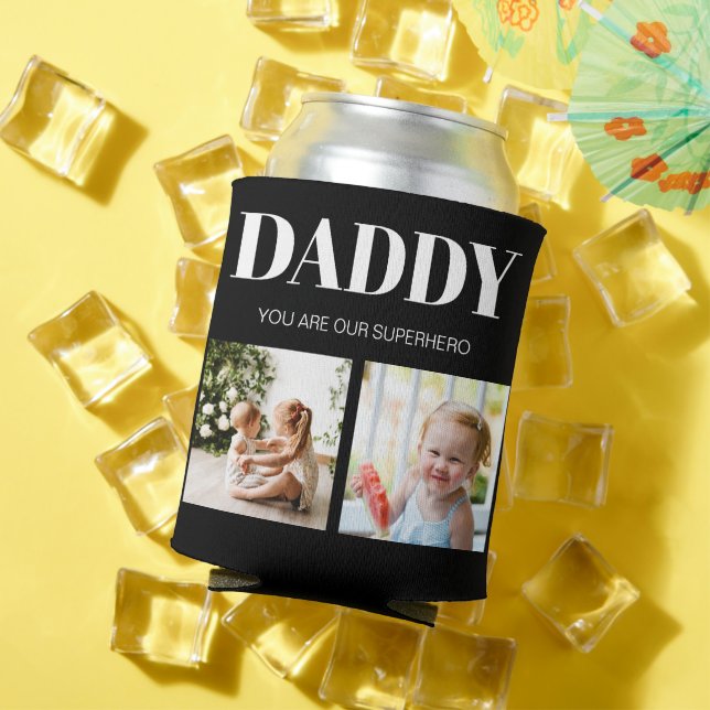 Daddy Father's Day Photo Collage Custom  Can Cooler (In Situ Summer)