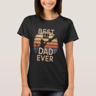 Daddy Funny Retro Cat Vintage Bump Fist Best Cat D T-Shirt