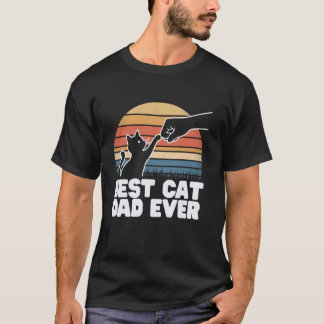 Daddy Funny Vintage Retro Cat Bump Fist Best Cat D T-Shirt